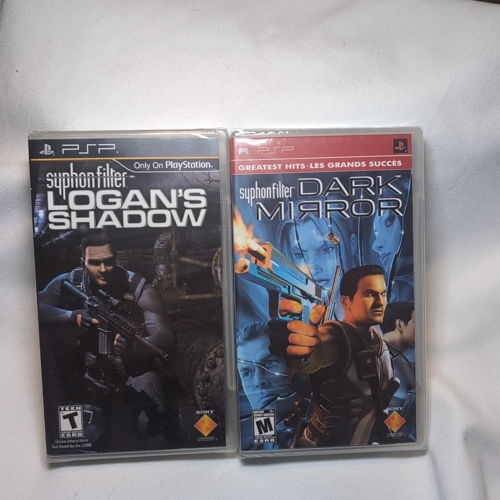 NIB Sony Playstation PSP Syphon Filter Logans Shadow & Dark Mirror NEW Sealed